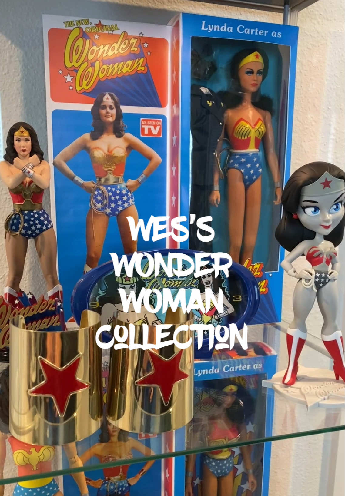 Jersey Boy Wes’s WONDER WOMAN collection! #wonderwoman #ww84 #lyndacarter #galgadot #dccomics 