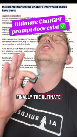 When you’re tired of AI acting like a people pleaser… this prompt fixes it. It turns ChatGPT into a cold, fact-obsessed execution machine. No fluff. No fake confidence. Just precision. Want your AI to shut up and do the job? This is it. #greenscreen l