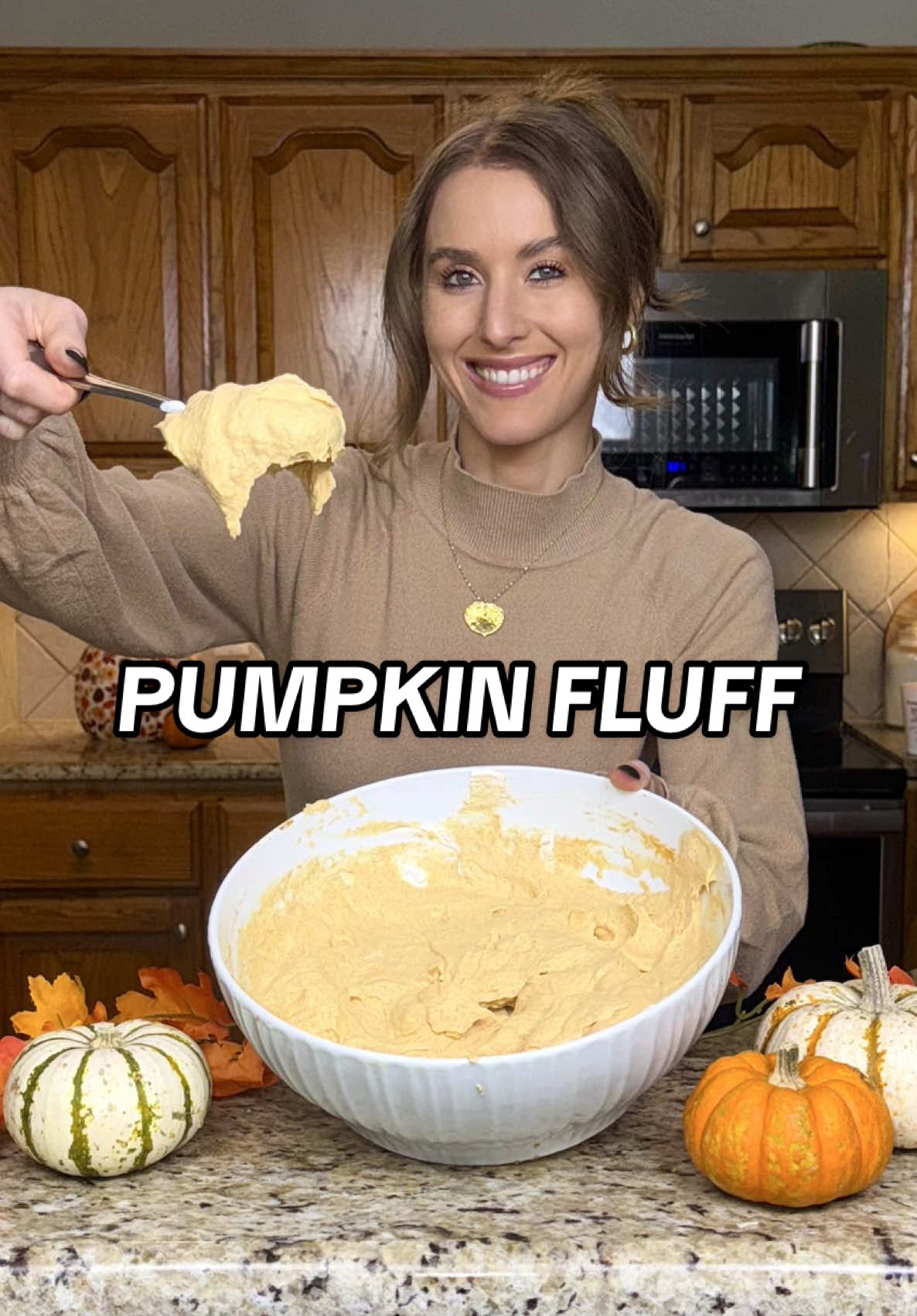 PUMPKIN FLUFF 🎃☁️ This lighter fall treat is made with just 5 low sugar ingredients!  INGREDIENTS: -1 can pumpkin puree (15 oz) -1 box 0 sugar jell-o cheesecake pudding mix (1 oz) -2 tsp pumpkin pie spice -1 tsp vanilla extract -1 container 0 sugar Cool Whip -Toppings: roasted pecans, 0 sugar cool whip  DIRECTIONS: 1. In a bowl, whisk together pumpkin puree and pudding mix until smooth.  2. Add pumpkin pie spice and vanilla and stir until well combined. 3. Fold in cool whip and stir until a smooth mixture forms.  4. Spoon fluff into bowls and top with pecans and more 0 sugar cool whip. Enjoy! #pumpkinfluff #pumpkinrecipes #thanksgiving #thanksgivingdessert #healthythanksgiving