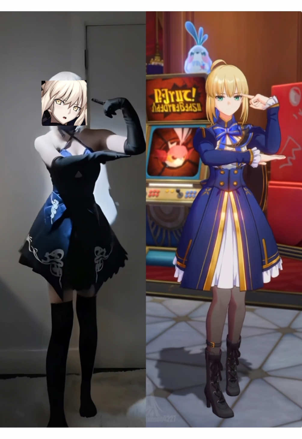 Duet with @Crimson  This dance is so cute!  #saber #cosplay #fateseries #artoriapendragon #hsr 