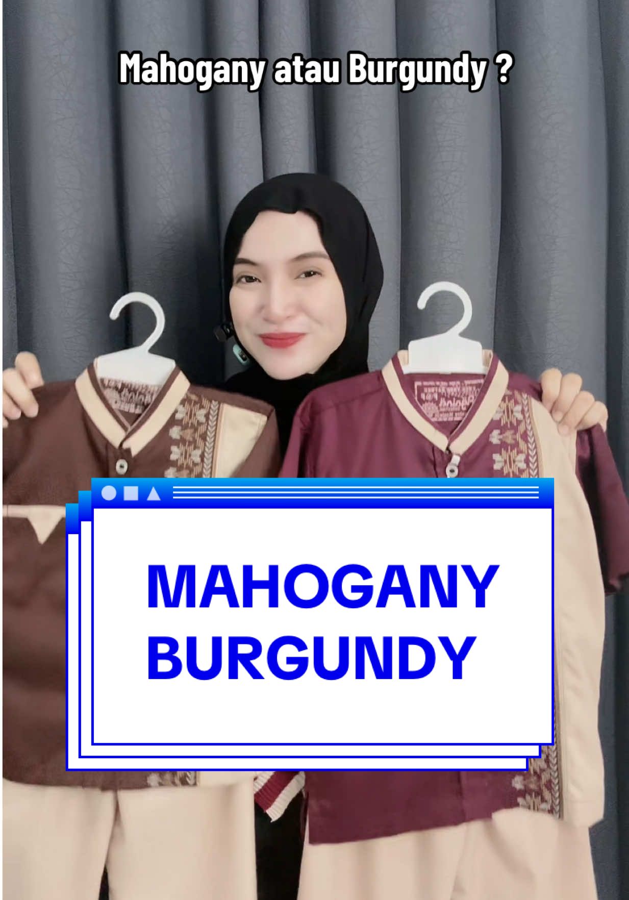 Mahogany atau Burgundy? Dia warna Ini Lagi Trend banget, Yuk ambil dua2nya, atau pilih salah satunya🥰🥰 #kokocoupleayahdananak #kokoanaklakilaki #kemejakokopria #bajumuslimanak #fyp 