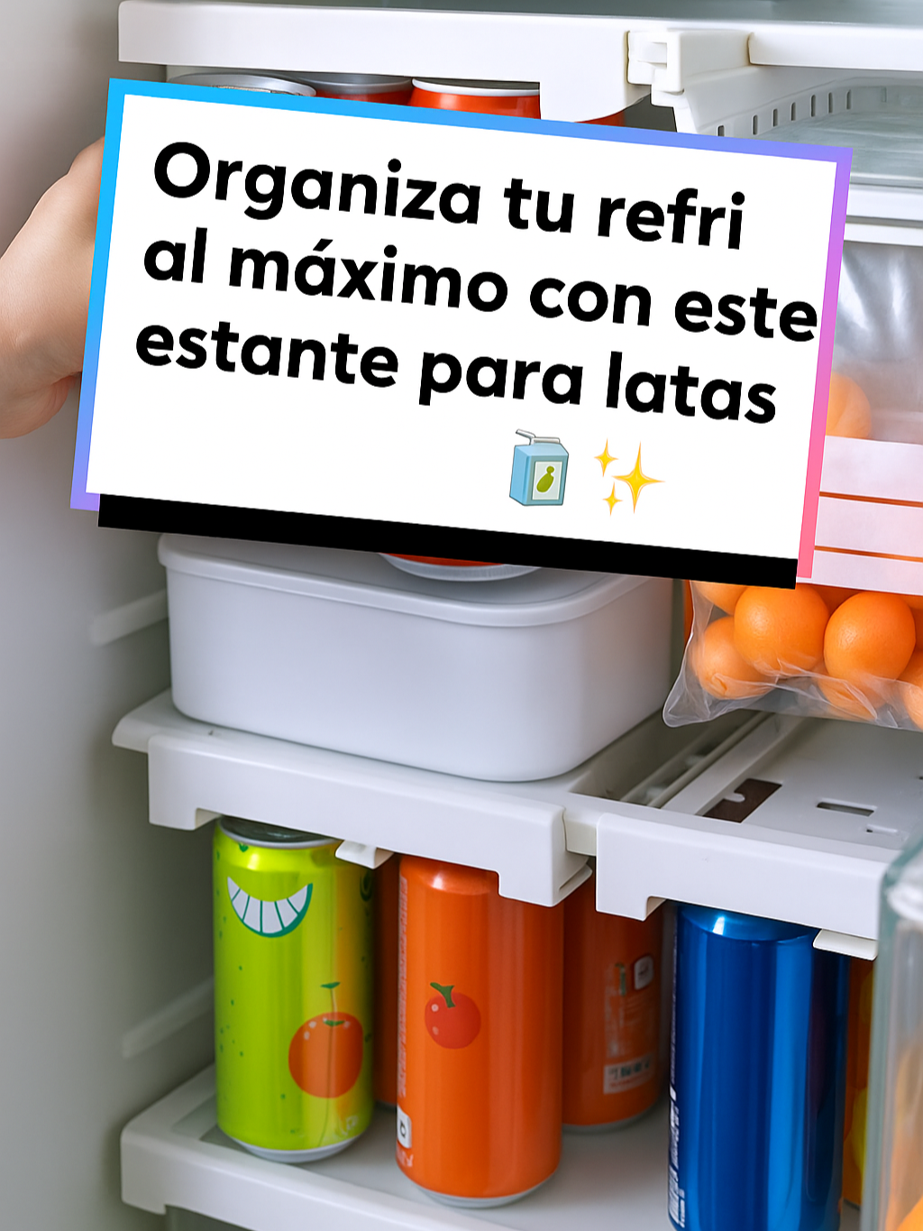 Organiza tu refri y ahorra espacio con este mini estante ajustable para latas 🍹 Guarda hasta 8 bebidas, mantén todo limpio y ordenado ✨ Fácil de instalar y súper práctico 💪 👉 ¡Haz tu cocina más eficiente hoy! #organizacióndelhogar #CocinaPráctica #RefrigeradorOrdenado #HogarInteligente #AhorraEspacio #ideasparaelhogar #EstanteDeLatas #TipsDeCocina #RefrisLimpios #InnovaciónEnCasa