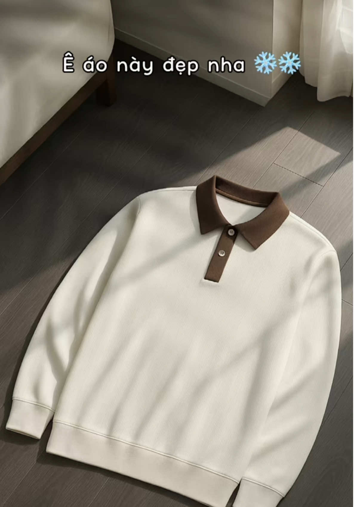 Áo Dài Tay Waffel CỔ BẺ #outfit #xuhuong #aothun 