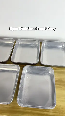 5pcs Stainless Steel Food Tray with cover grabe napaka mura nalang perfect din talaga sa mga handaan #foodtray #foodwarmer #foodcontainer #stainlesssteelfoodtray #traywithcover 