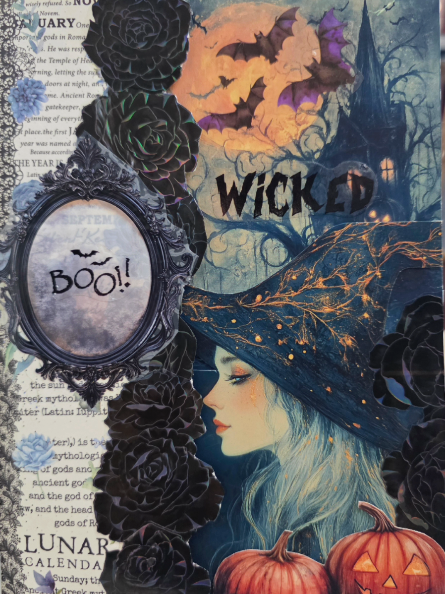 • Witchy Night • | ASMR | •  ~~~~~~~~~~~~~~~~~~~~~~ • Finally doing a collaboration with my dear friend @Tori Journals  • I had 30 minutes to make this and hardly ANY Halloween supplies so I did my best. I'm not proud of it but I had to post even when I'm doubting myself! 😬🫣  • Thank you Tori for this collaboration! It's about time we did another lol! Please stop by her page and check out her Halloween spread!! She makes beautiful collages and spreads! 🖤🎃🧙‍♀️  • All my favorite SHOPS are linked in my BIO 🔗 with discount codes! 🧹🪄  ~~~~~~~~~~~~~~~~~~~~~~~ #god #scrapbooking #journaling #junkjournal #halloween 