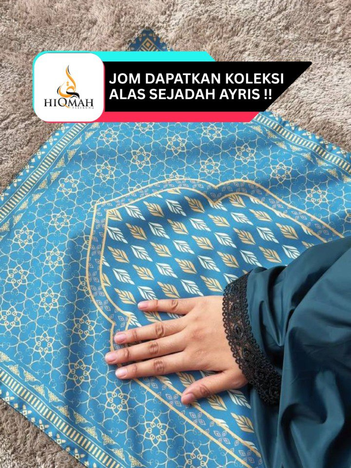 Jom dapatkan koleksi sejadah ayris kita di beg kuning sekarang !! #telekunghiqmah #pastiadahiqmah #sejadahayris