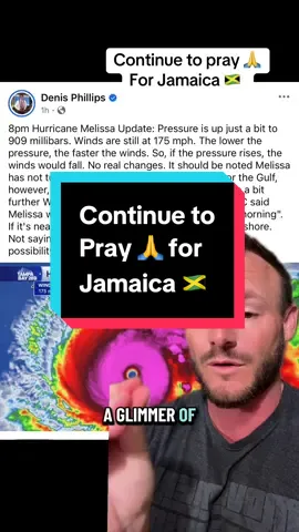 Waiting on the 11pm advisory for major hurricane Melissa to see if the trend is Jamaica’s friend and the westward shift continues. It could mean huge huge changes to impacts for Jamaica 🇯🇲 🙏 #hurricane #melissa #weather #jamaica #hurricanemelissa 
