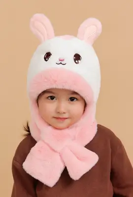 หมวกผ้าพันคอเด็กกระต่ายน่ารัก 1 ชิ้นหมวกกันหนาวเด็กหมวกเด็กหมวกการ์ตูน หมวกบีนนี่ป้องกันหูผ้ากำมะหยี่#หมวกเด็ก #หมวกผ้าพันคอ #หมวก #สร้างภาพจากai #จิ้มในตะกร้าเลยจ้า🧺👇🏻 