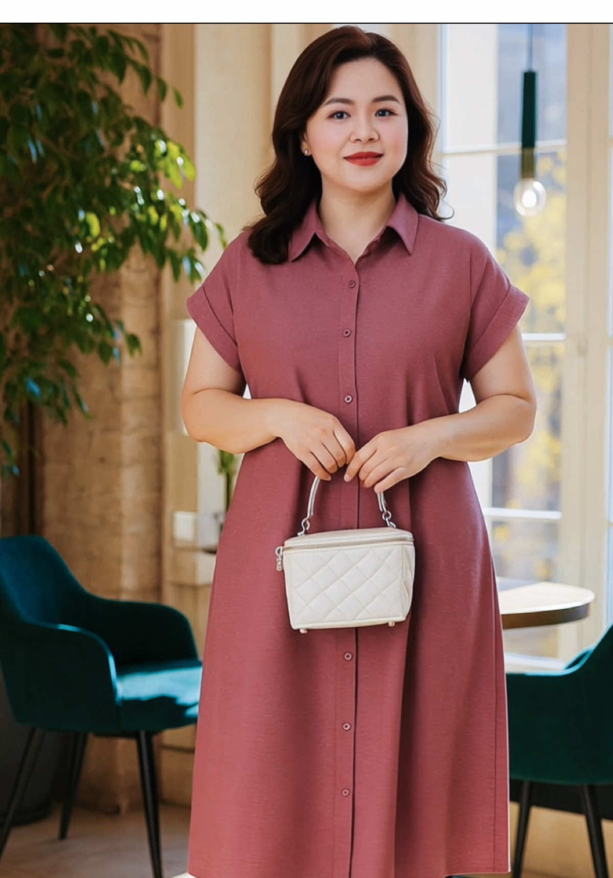 Đầm sơ mi đũi tay ngắn xinh xắn#dam#vay#damtrungnien#xuhuong#macdepmoingay  @@Mai Phương Shop