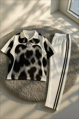 Baju Jersey Leopard Grey Oversize kece celana training panjang putih garis 2 hitam #xybcafyp #masukberanda #berandamu #fypシ゚viral 