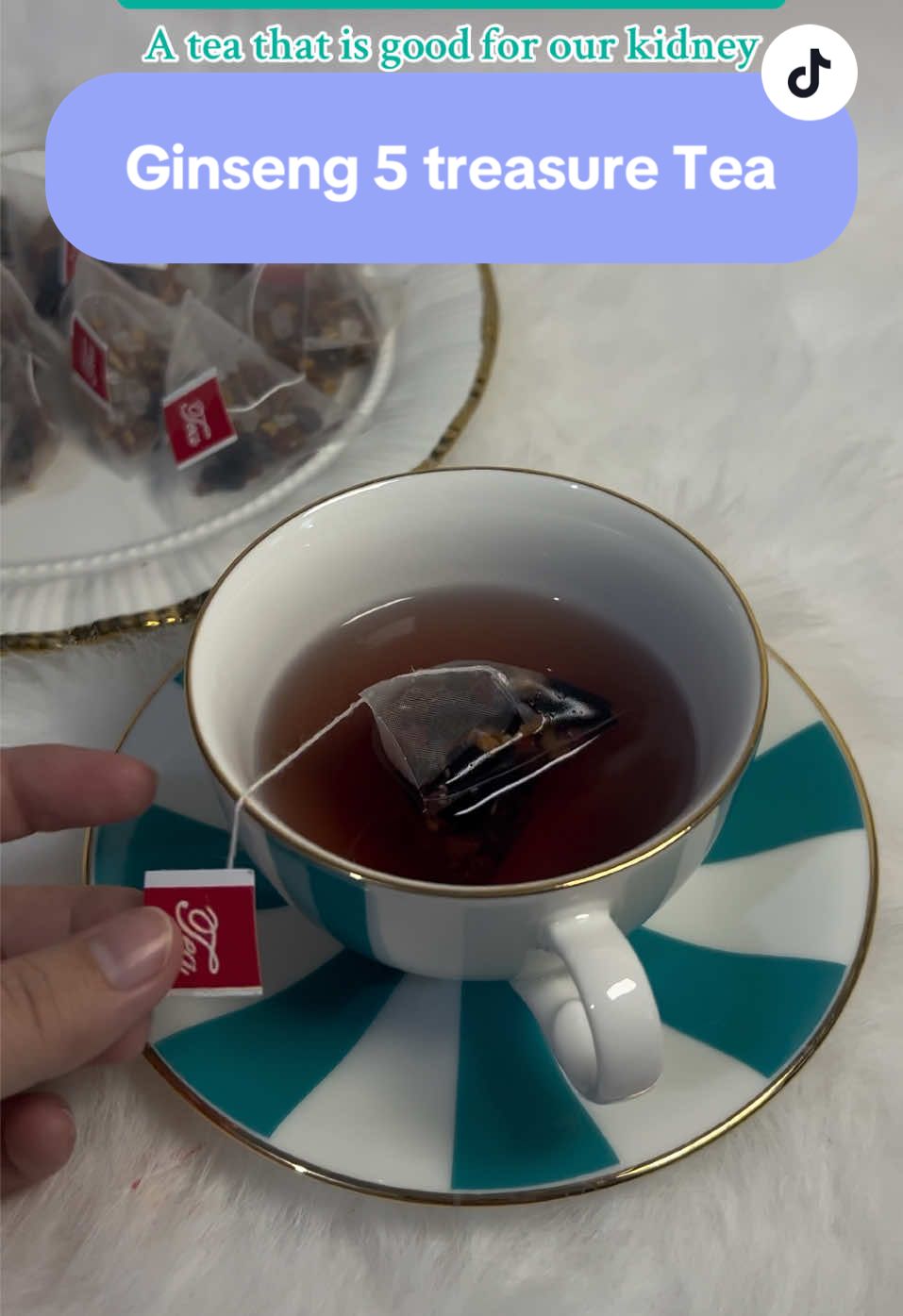 A tea thag is good for our kidney. Ginseng 5 treasures tea.  #ginseng5treasuretea #tea #teaforkidney #wellness #goodhealth 