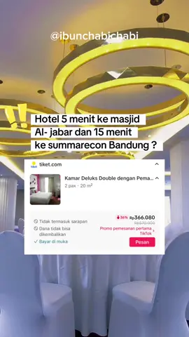 Hotel 5 menit dari masjid al jabar , sumarecon bandung , hotel nyaman dan akses mudah , yuk buruan cek lokasi video ini karna kalian akan dapatkan promo spesial !  #superbrandgoatraksi #juaraviralatraksi #SuperTravelVibes #superbrandgo  #masjidaljabarbandung 