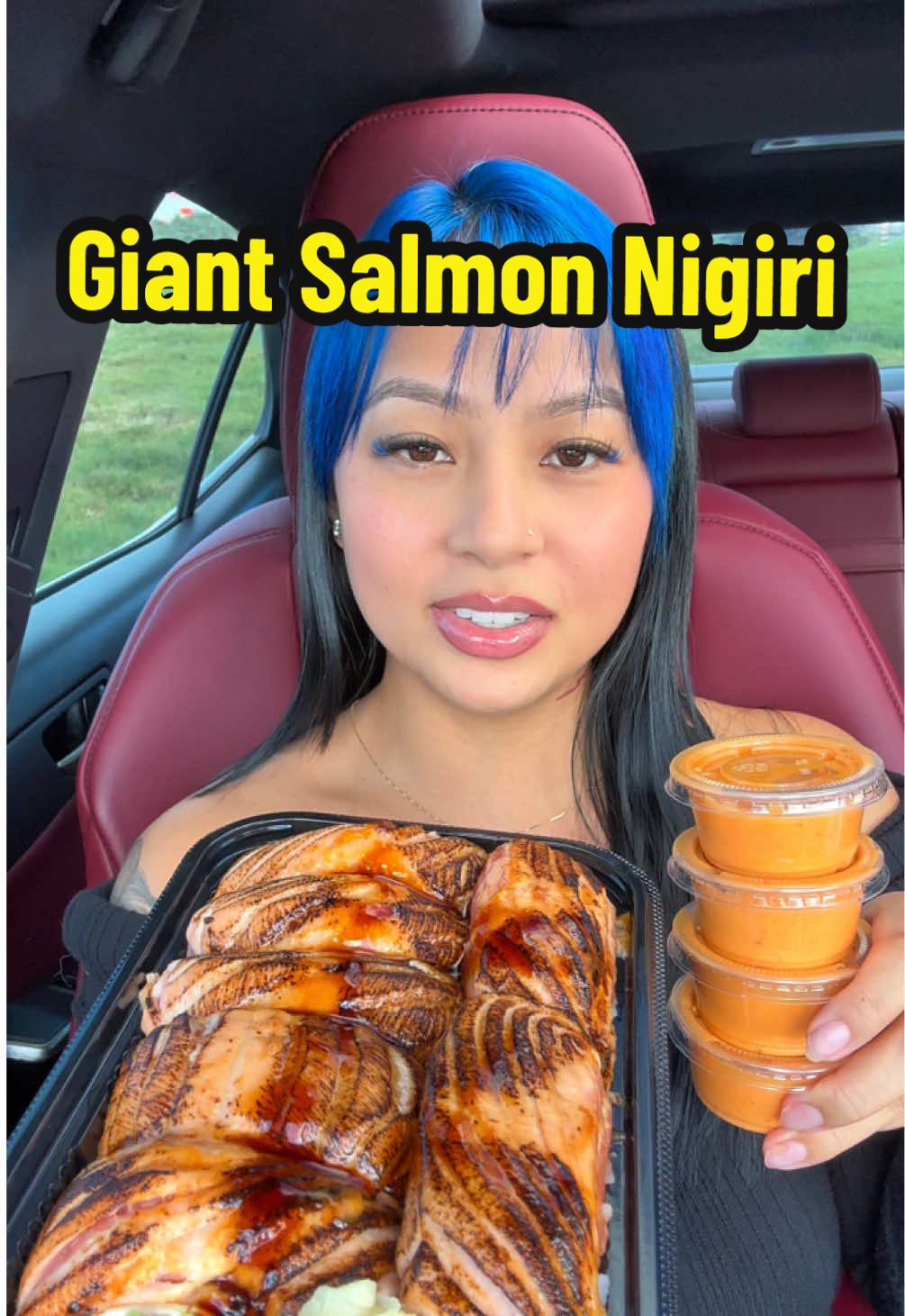 in washington it’ll be cloudy one min then sunny then cloudy 🤣 #fyp #fypシ #food #mukbang #sushi #nigiri #salmon 