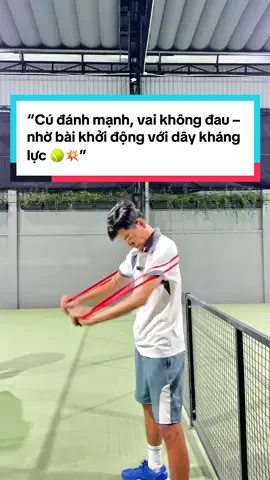 “Cú đánh mạnh, vai không đau – nhờ bài khởi động với dây kháng lực 🎾💥”#daykhangluc #pickleball 