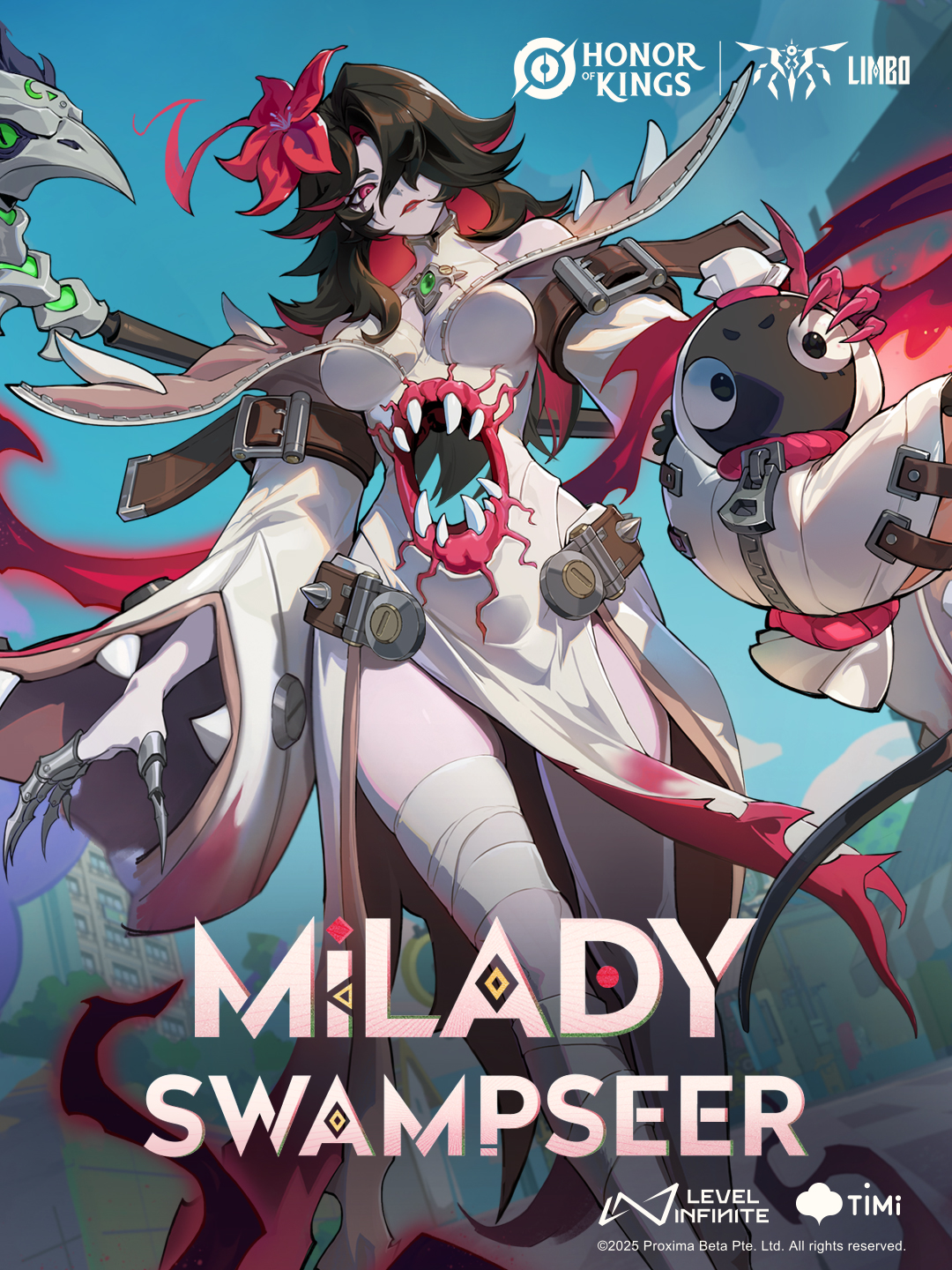 📕 From birth, the scar on Milady's belly has granted her a unique power within her clan, enabling her to neutralize all illusions. This 'talent' brought Milady a friend, but it also caused her to lose that friend.  When she tried to resurrect her deceased friend, Milady discovered the secret of the Nucleus. However, this secret has also made her the target of the nobility's pursuit. 🔴 Swampseer Milady will be available from October 30.  Download Honor of Kings now！ 👉https://honorofkings.live/download #HonorofKings #HOK #HOKLimbo #Milady #Swampseer