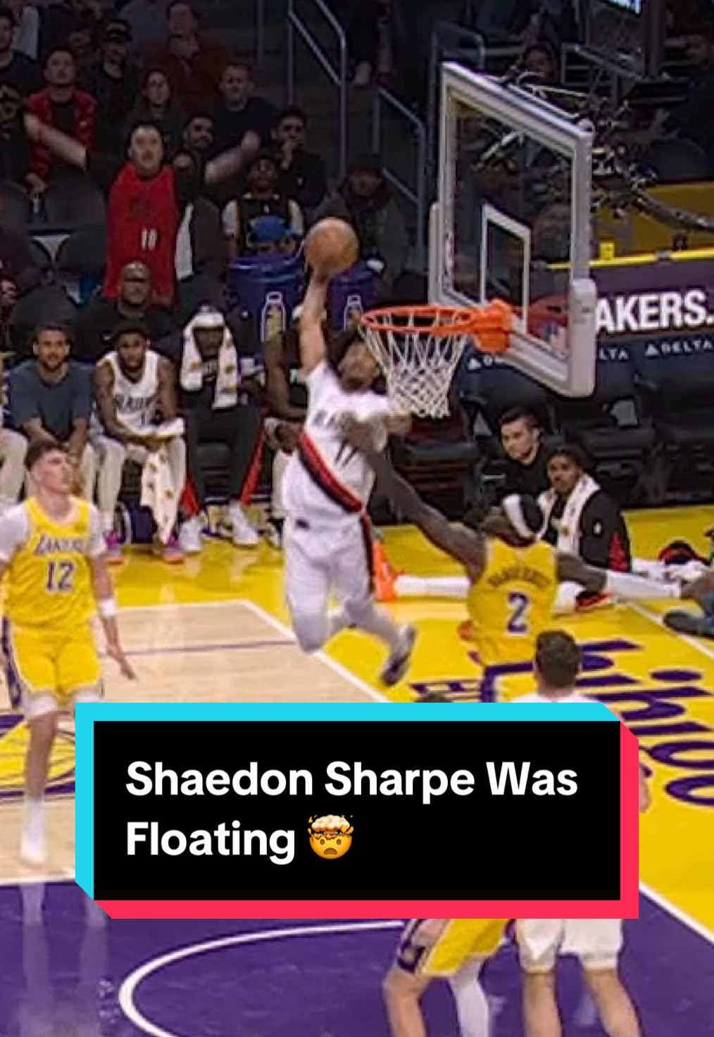 Shaedon Sharpe was floating on this slam 🤯 #NBA #Basketball #TrailBlazers #ShaedonSharpe 