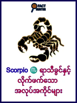 Scorpio ♏ နှင့် လိုက်ဖက်ဆုံးသော အလုပ်အကိုင်များ ♥️♥️♥️ #scorpio #job #zodiacsigns #fyp #viral 