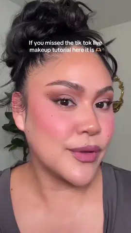 do you guys want me to repost the makeup tutorial tik tok lives more often? #makeuptutorial #stepbystep  #drugstoremakeup  @loréal paris usa infallible skin ink (130) + panorama mascara @e.l.f. Cosmetics halo glow skin tint (8) + bronzer (forever sunkissed) @Maybelline New York lifter stix (65) @Morphe Cosmetics cheek thrills (apres ski + blind date) lip liner (rock steady)  @NYX Professional Makeup brow glue crazy lift + warm neutrals palette  + duck plump lip liner (fill em in) @essence.cosmetics all about matt! Powder  @Juvia’s Place blush duo (volume 2) @Milani Cosmetics make it last seyting spray + signature matte lipstick (flushed) @COVERGIRL exhibitionist kohl liner (rich brown) @Revlon Cosmetics micro brow pencil (dark brown)