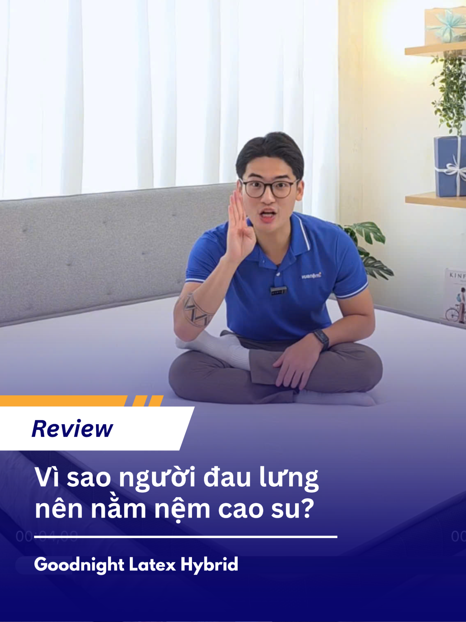 Vì sao người đau lưng nên nằm nệm cao su? Tham khảo ngay Latex Hybrid nhé! #Vuanem #Goodnight #nemcaosu #nemcaosuthiennhien #latexhybrid