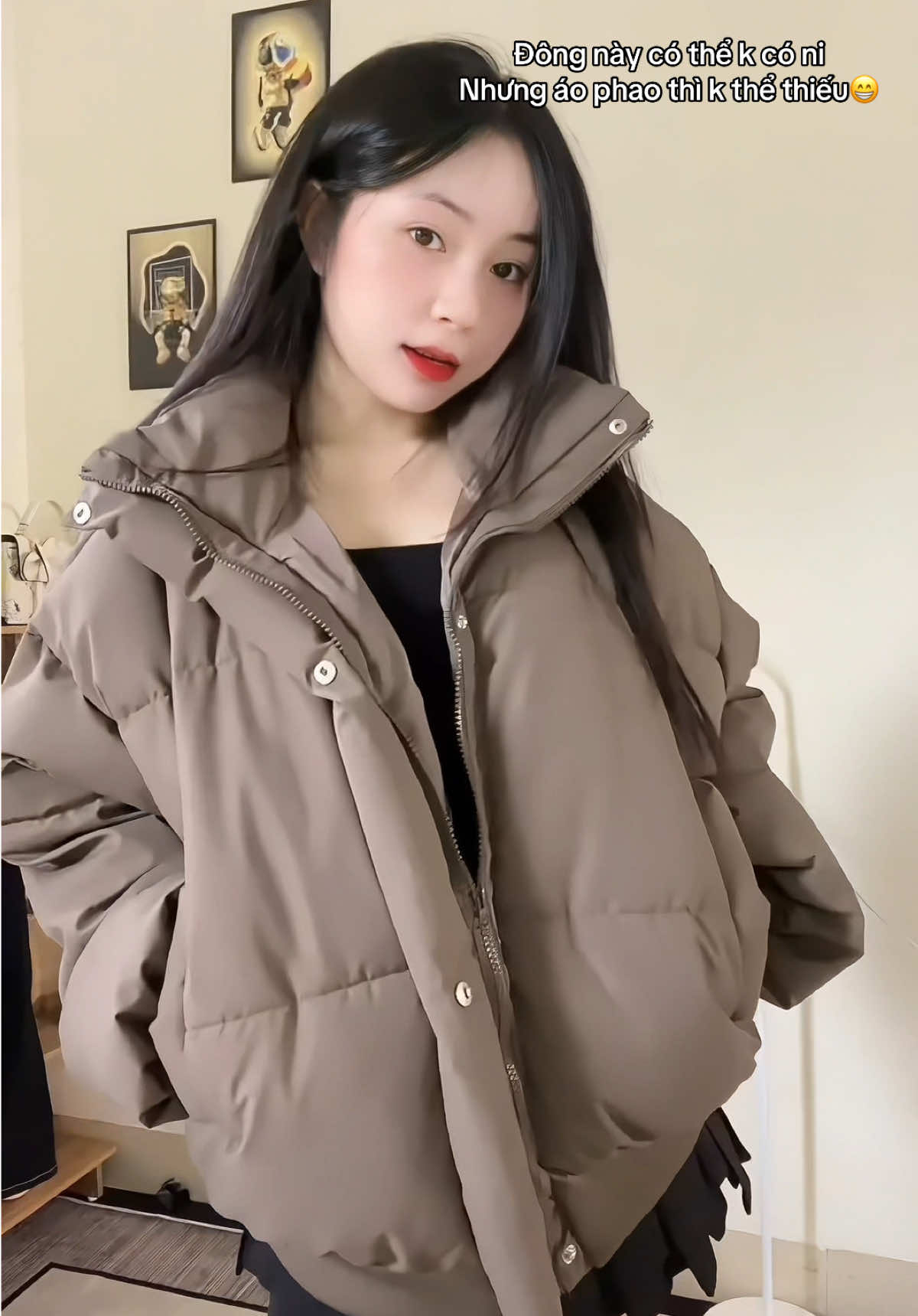 Áo phao form boxy vừa rẻ vừ đẹp mà siu dày dặn #aophao #aomuadong #videoviral #fypシ 