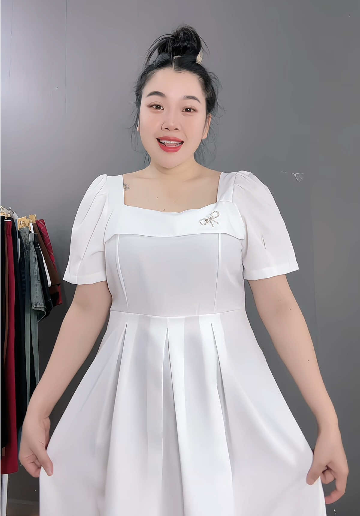 Đầm bigsize tôn dáng cho nàng béo #ươc_duoc_len_xu_huong #thoitrangbigsize #conhobigsize #chubbygirl #dambigsize 