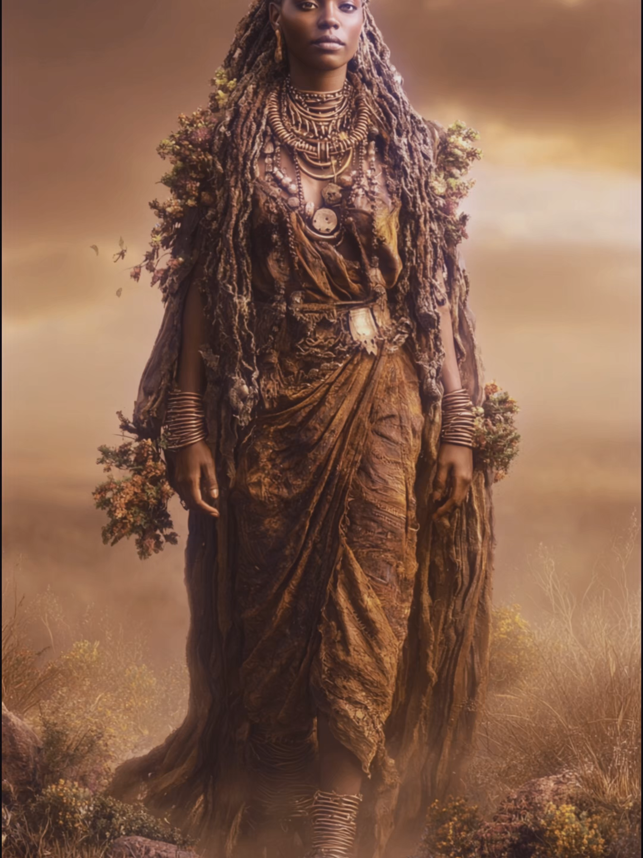 🌍 Asase Yaa – Le Cœur de la Terre Chez les Ashanti du Ghana, la Terre porte un nom : Asase Yaa. Mère de toute vie, elle nourrit, protège et juge les humains. On dit que mentir sur son sol, c’est tromper la Terre elle-même. Le jeudi est son jour sacré — aucun laboureur n’ose blesser le sol ce jour-là. Car Asase Yaa n’est pas qu’une déesse : elle est la mémoire du monde, celle qui se souvient de chaque promesse, de chaque pas, et qui nous rappelle que tout ce qui vient d’elle y retournera. #AsaseYaa #GhanaSpirit #AfroSpirituality #Anansyiart #MotherEarth