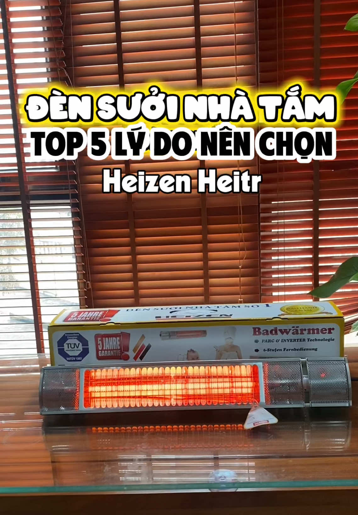 Đèn sưởi nhà tắm chống chói toàn phần Heizen heitr #densuoinhatam #heizen #densuoihongngoai 