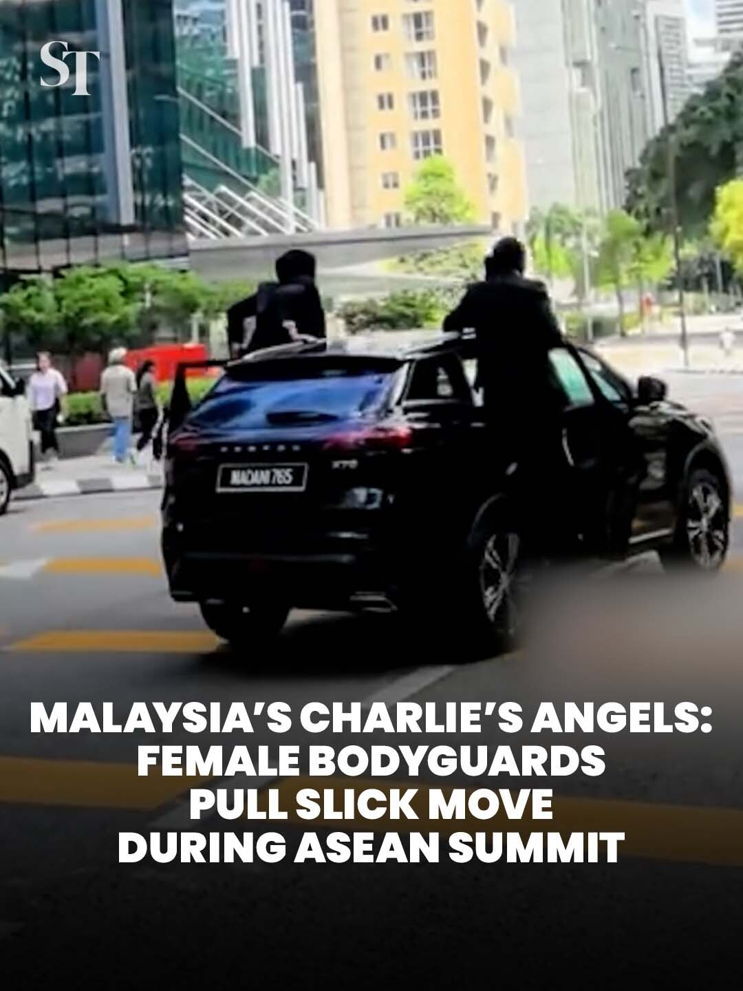 Malaysia's Charlie's Angels? 2 female bodyguards have captured public attention with their slick move during the Asean Summit.  #AseanSummit #Malaysia #StraitsTimes