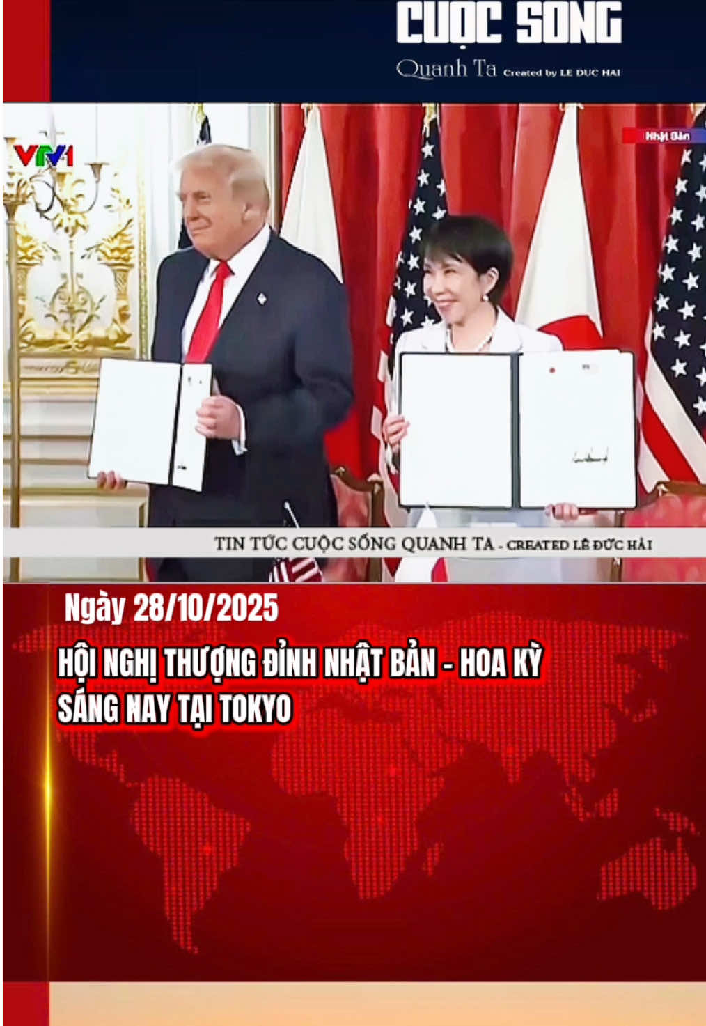 Sáng 28/10, tại Tokyo, đã diễn ra cuộc hội đàm giữa Thủ tướng Nhật Bản Sanae Takaichi và Tổng thống Mỹ Donald Trump. Tại đây, hai bên đã trao đổi sâu rộng và đạt được nhiều thỏa thuận quan trọng, trong đó nổi bật là “hai trụ cột an ninh và kinh tế”. #tintuc #cuocsongquanhta #donaldtrump #nhatban #usa 