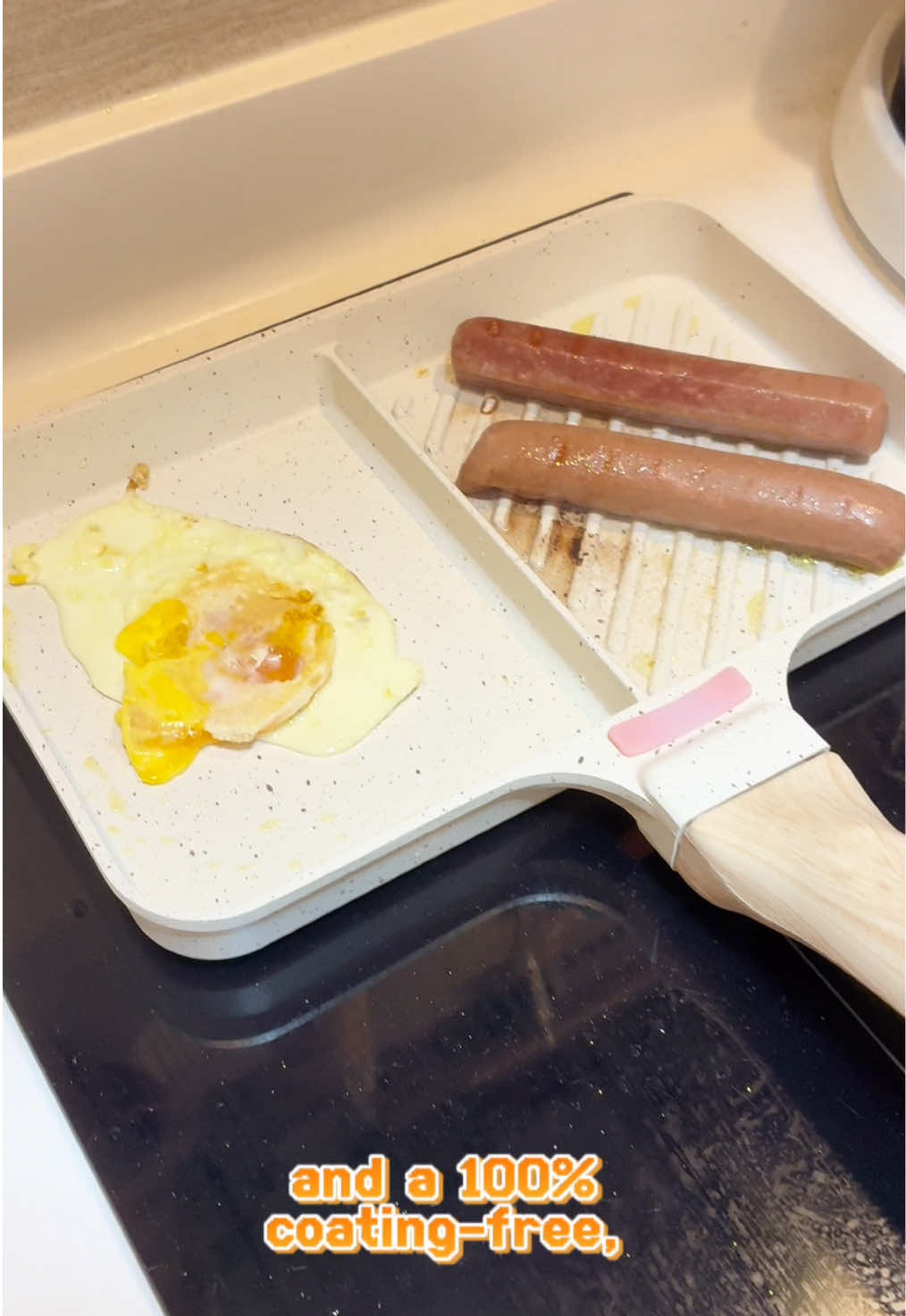 Cook smarter, not harder 🍳✨ With the SUPVIBE Double Grid Frying Pan, you can fry two dishes at once — non-stick, easy to wash, and ready for any stove! #createtowin  #SUPVIBE #KitchenEssentials #NonStickPan #DoubleGridPan