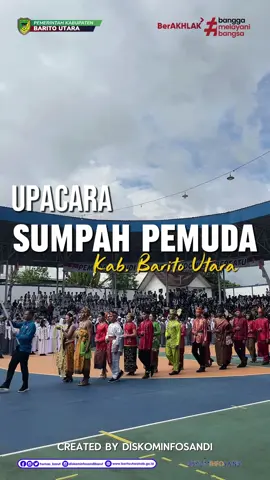 Peringati Hari Sumpah Pemuda ke-97, Pemkab Barito Utara Ajak Generasi Muda Bergerak Bersatu Bangun Bangsa Muara Teweh, Pemerintah Kabupaten Barito Utara menggelar Upacara Peringatan Hari Sumpah Pemuda ke-97 Tahun 2025 di Arena Terbuka Tiara Batara, Muara Teweh, pada Selasa (28/10/2025). Upacara berlangsung khidmat dengan dihadiri oleh Ketua dan Wakil Ketua DPRD,Anggota DPRD, jajaran Forum Koordinasi Pimpinan Daerah (Forkopimda), para kepala perangkat daerah, organisasi kepemudaan, serta pelajar dan mahasiswa dari berbagai sekolah dan perguruan tinggi di Barito Utara. -- Bertindak selaku pembina upacara yaitu Bupati Barito Utara H. Shalahuddin. Dalam kesempatan tersebut, H. Shalahuddin membacakan amanat Menteri Pemuda dan Olahraga Republik Indonesia, Erick Thohir, yang antara lain menyampaikan: “Bangsa Indonesia saat ini sedang menanti bangkitnya anak-anak muda dalam momentum bonus demografi untuk membangun masa depan bangsa. Semangat ini selaras dengan arah pembangunan nasional dalam Rencana Pembangunan Jangka Menengah Nasional (RPJMN) 2025–2029 dan Asta Cita Presiden yang menempatkan generasi muda sebagai subjek utama pembangunan manusia unggul, berkarakter, dan berdaya saing global. Pemuda diharapkan menjadi motor penggerak perubahan dan bagian dari pondasi menuju Indonesia Emas 2045. Jiwa dan semangat Sumpah Pemuda perlu diaktualisasikan agar tetap relevan dan terpatri dalam sanubari di tengah perubahan zaman yang semakin cepat dan dinamis, sebagaimana arah pembangunan nasional yang menekankan penguatan karakter kebangsaan dan partisipasi generasi muda.