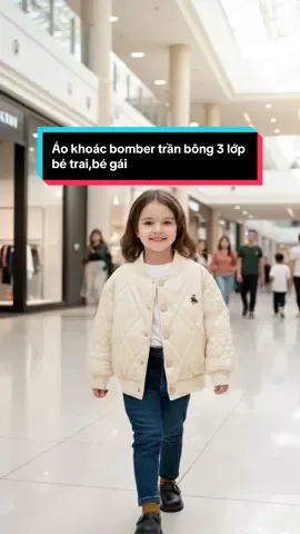 Áo bomber trần bông 3 lớp dành cho bé trai bé gái#thoitrangtreem #fyp #xuhuong #trending #aokhoac 