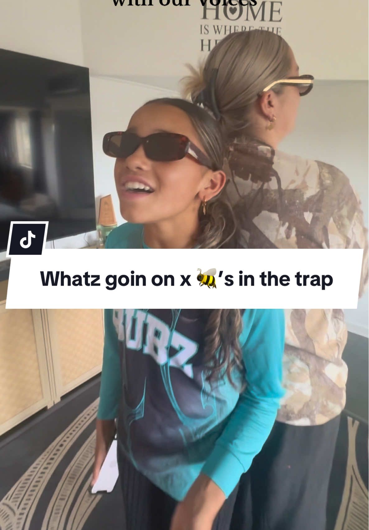 This trend but with our voices 👯‍♀️ #mumanddaughter #whatsgoingon #beesinthetrap #singing #fyp
