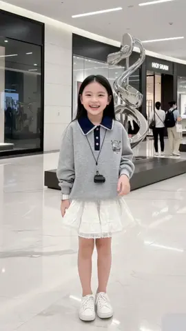 Áo nỉ cổ polo cho bé gái xinh lắm các mom ơi #thoitrangtreem #thoitrangchobe #aonichobe #aonibegai #aonichobegai 