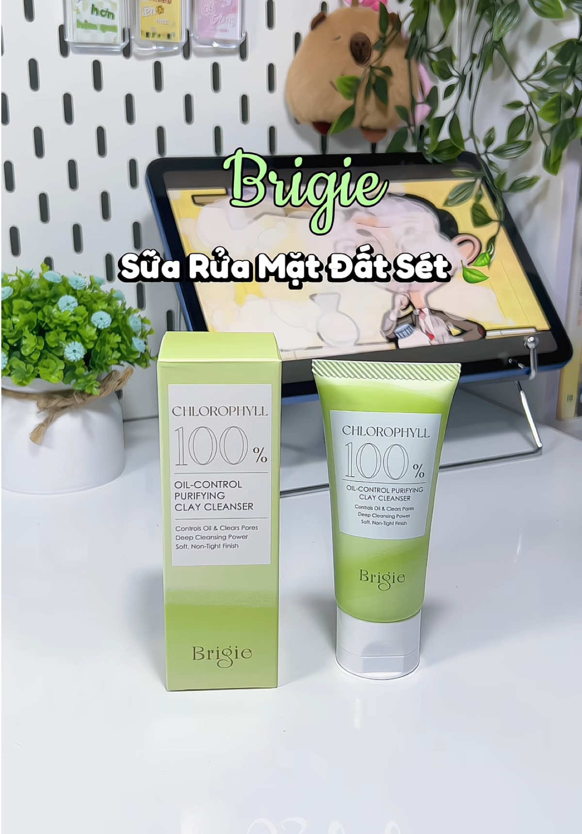🚿 tr ui da dầu phải xài sữa rửa mặt đất sét này nè @Brigie Vietnam #brigievietnam #100percent #chlorophyll #suaruamat #datset 