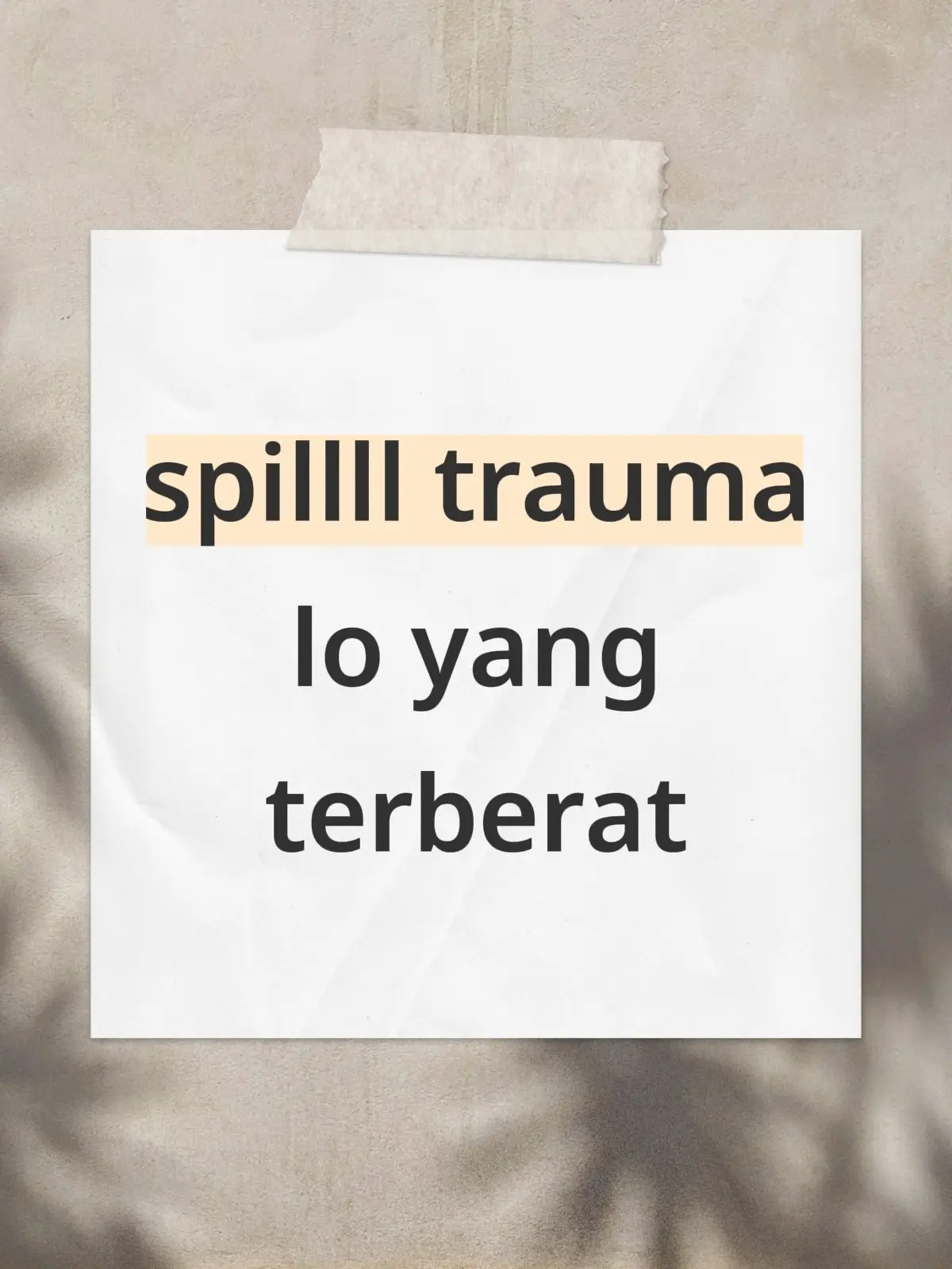 spillll trauma lo yang terberat