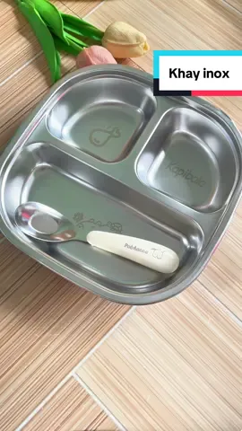 Khay inox 3 ngăn kèm muỗng cho bé#khay #khayinox #khayandam #mehan95 