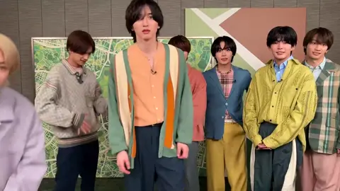 みちなが🩷️💛 2人ともニコニコで可愛い同期ペア☺️！ そんな末っ子を見守るお兄ちゃん達も優しさ溢れてていいね🫶 #トビデル #なにわ男子 #道枝駿佑 #長尾謙杜 