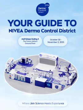 Biar nggak bingung, cek dulu map keseruan Derma Control District ini! 💥 Mulai dari Derma Control Clinic, Strength Street, sampai Photobooth & Lounge Area — semua bisa kamu jelajahi! 😍 Siap keliling dan nikmatin serunya dengan ketiak wangi, kering, dan nyaman seharian bareng NIVEA Derma Control 💙 #YourUnderarmHero #NIVEADermaControlDistrict