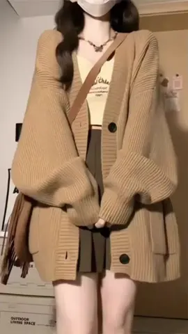 Áo khoác Caảdigan len trơn baáic dáng rộng phong cách hàn quốc năng động. Nữ #xuhuong #x #aolen #len #aolennu 