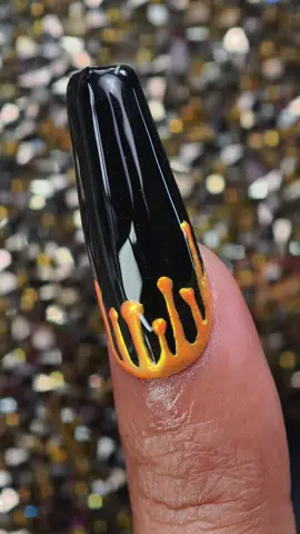 Black and Orange Nail Art with Chrome 🎃💀 ilysmnails .com #nailart #satisfying #beautyhacks #artist #art 