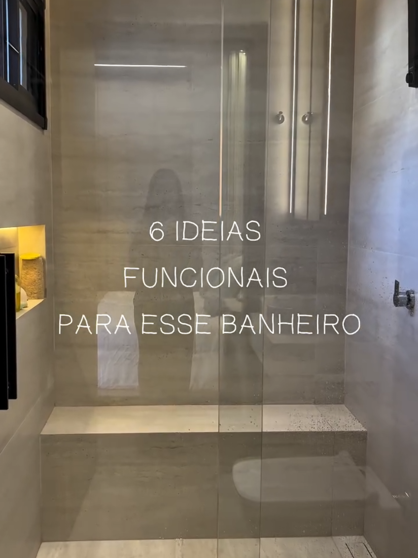 6 ideias funcionais para banheiro 🤍 Projeto @larissagodoyarquiteta  #arquiteta #design #banheiromoderno #bathroomdesign #homedesign 