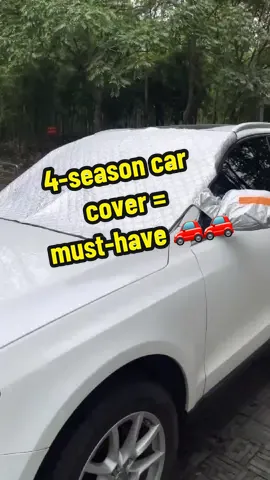 1 cover for 4 seasons! Blocks sun/snow/leaves—car essential ✨#winter #car #snow #auto #tiktokshop 