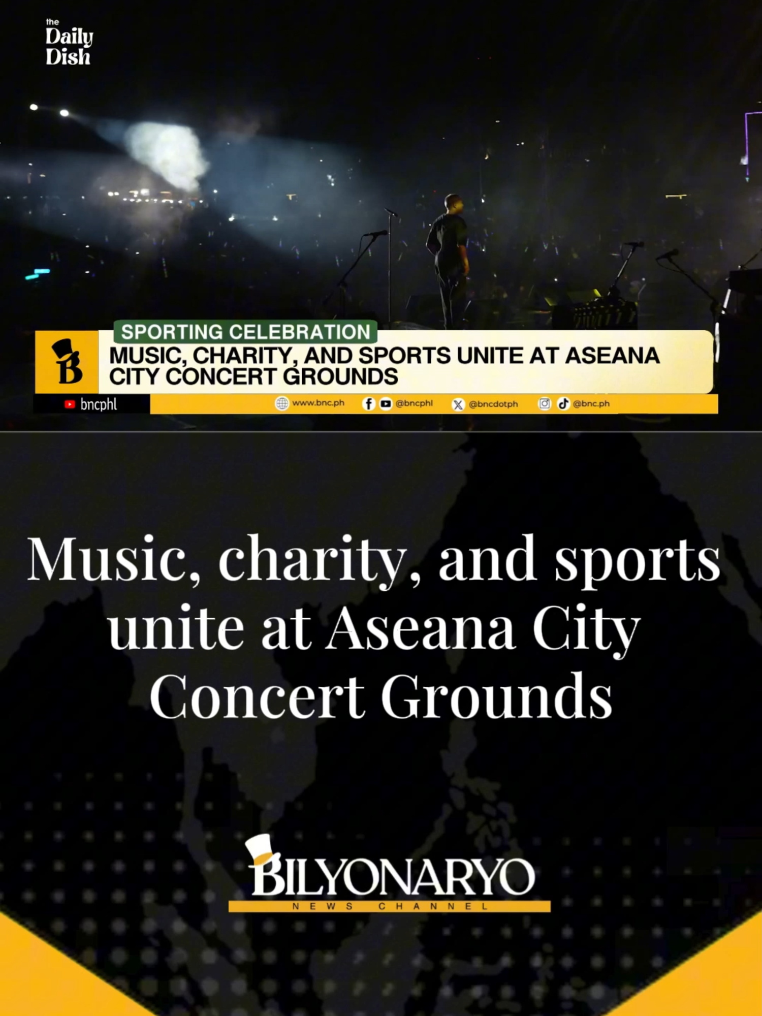 #TheDailyDish |  A week of world-class sports and Filipino generosity ended on a high note — literally. Big names in music and sports gathered for a one-of-a-kind charity concert aimed at empowering Philippine athletes. Here’s what went down. #athletes  #Philippine  #fyp #fypage #foryoupage #tiktokph #tiktokphilippines #news #phnews #bnc #bilyonaryonewschannel #bilyonaryo