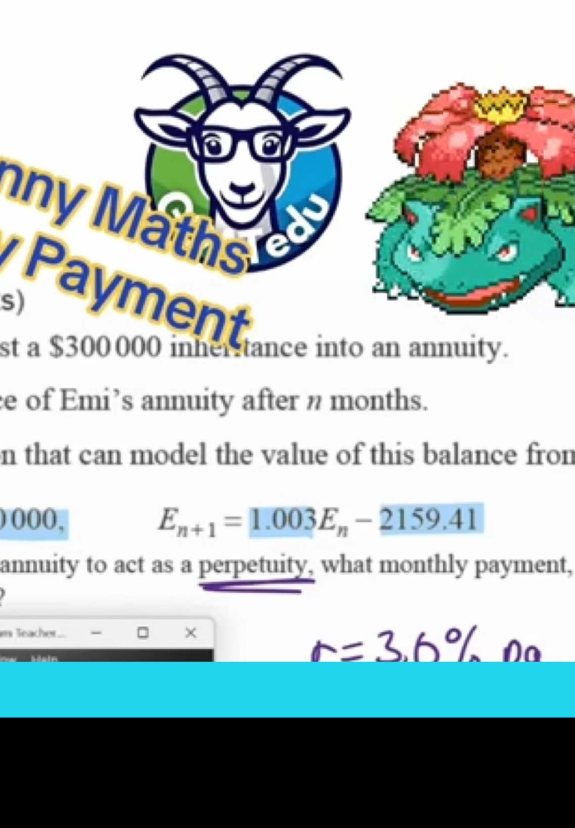 VCE General Maths Units 3&4 - Perpetuity Payments #vce #generalmaths #study #maths #fyp 