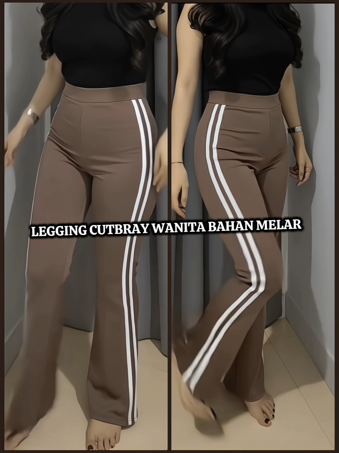 legging cutbray wanita bahan melar #celanawanita #leggingwanita #celanalegging #leggingcutbray #tiktokshop 