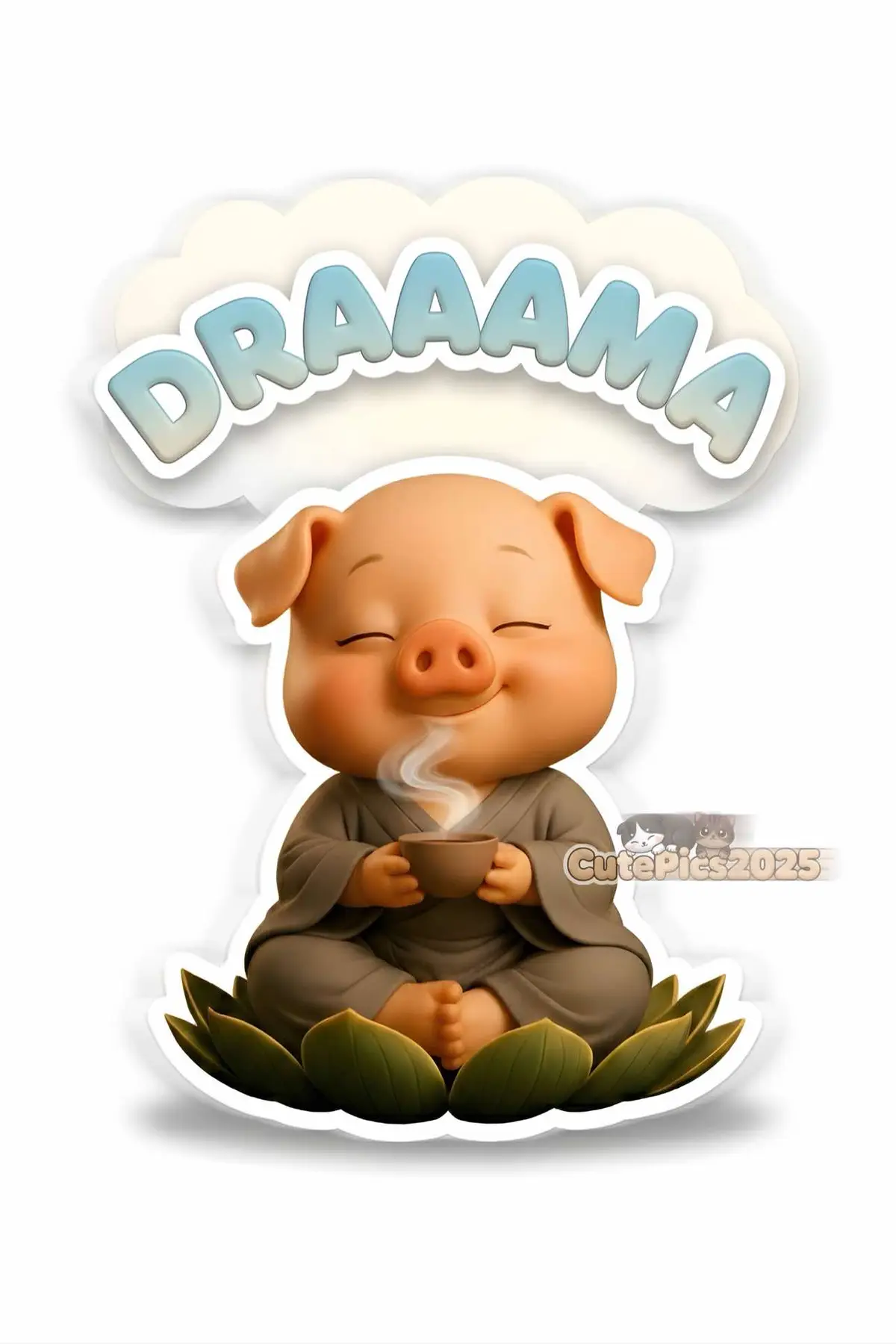 Những chiếc sticker với nhiều biểu cảm đáng yêu của bé Heo đang cố hết sức mình để tịnh tâm hơn 😌 #fyp #xuhuong #stickers #chat #cute 