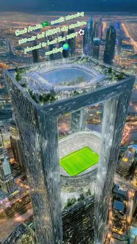 #Saudi Arabia 🇸🇦unveils stunning 350-mtr tall NEOM sky stadium, planned to host the 2034 ⚽worldcup 🌍#foryoupage #foryou #saudiarabia🇸🇦 #kingdom of Saudi Arabia 🇸🇦