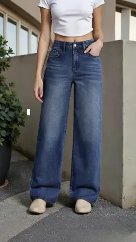 กางเกงยีนส์เอวสูงสไตล์เกาหลี ทรงหลวม ใส่สบายและดูมีสไตล์ 💅#กางเกง #กางเกงขายาว #วินเทจ #กางเกงยีนส์เอวสูง 