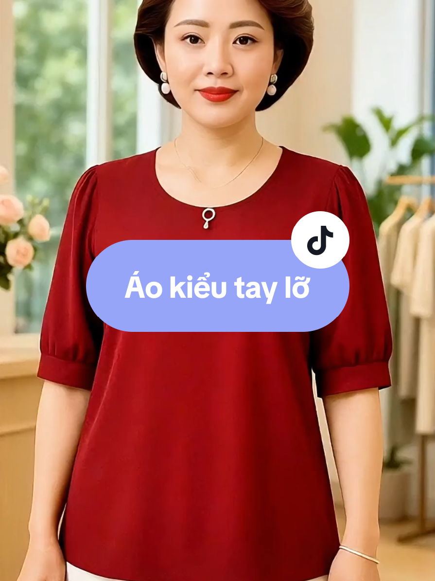 Áo này phối chung quần ống suông, ống rộng thì sang lắm cả nhà#bigsize #thoitrangtrungnien #dotrungnien #xuhuong #aokieu 